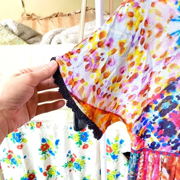 NWT Bl-ank London Anthropologie water color tie dye short sleeve dress small - Picture 4 of 13